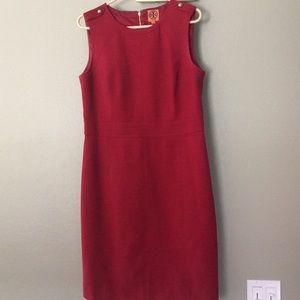 Tory Burch Deep Red Sleeveless Midi Dress